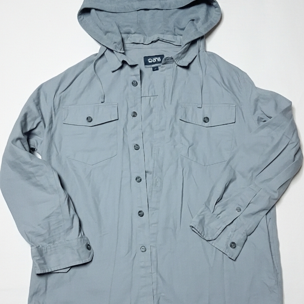 4/20$ ➡️ Warehouse Light Grey Relaxed Fit Shirt - Picture 2 of 3